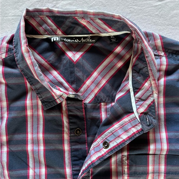 Travis Mathew Shirt Mens XL Plaid Short Sleeve Golf Casual Performance - Picture 5 of 10